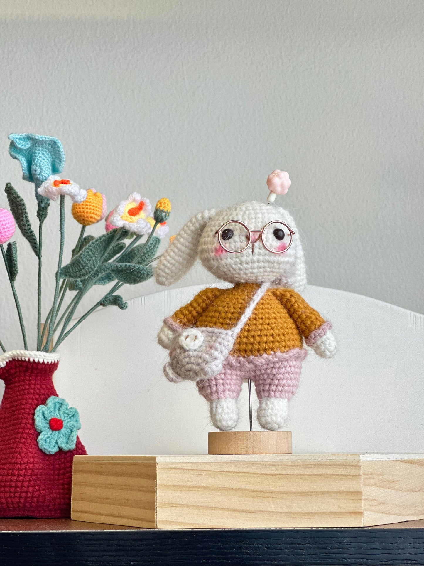 Crochet Couple - Puppy and Bunny with Glasses