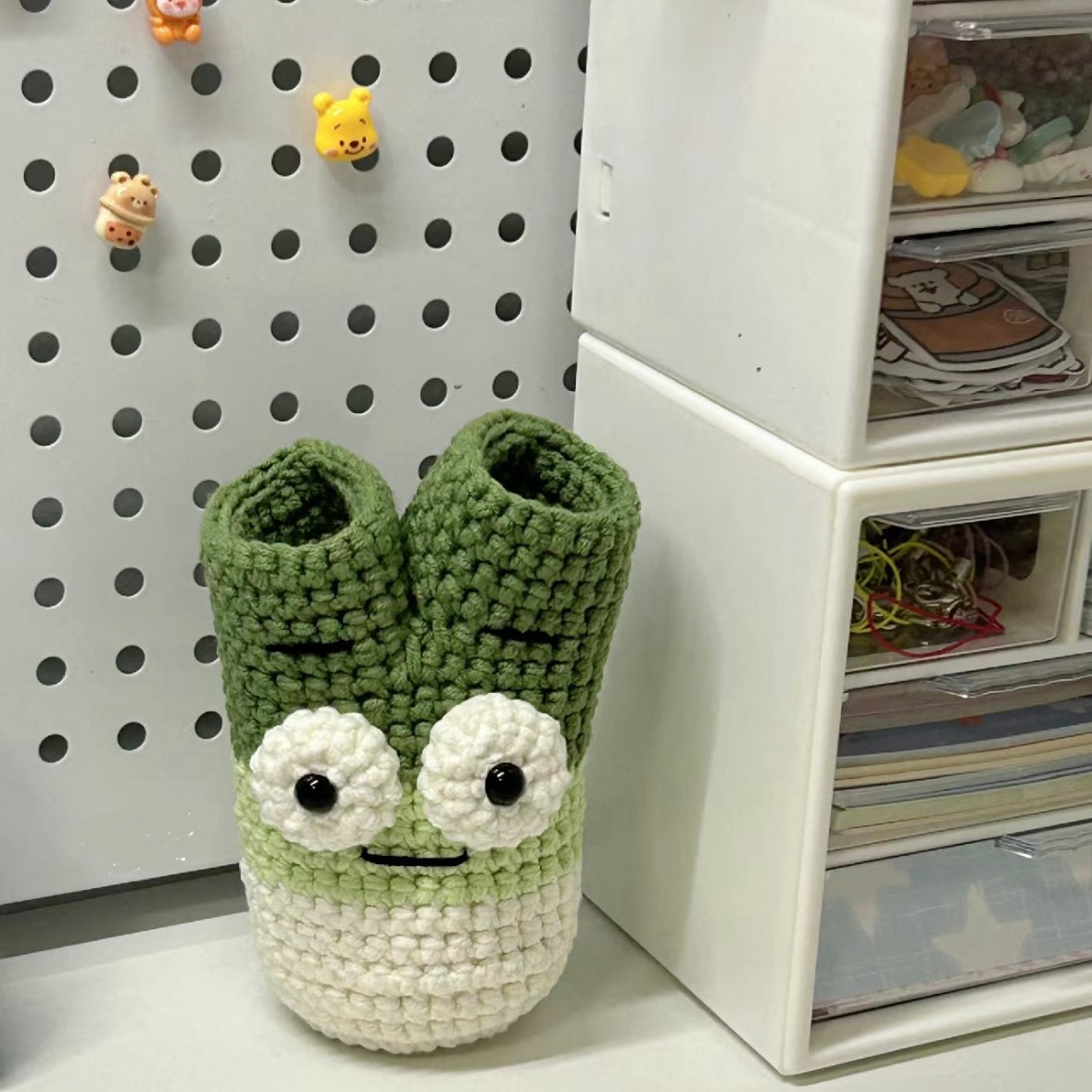 Green Onion Pen Holder Crochet Lesson