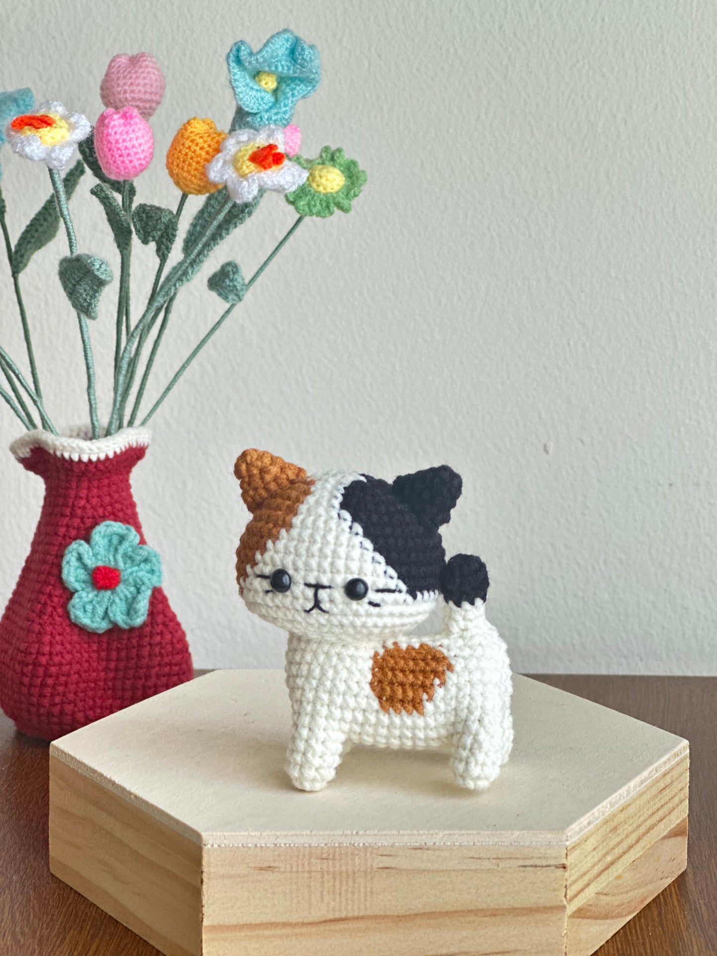 Playful Crochet Calico Cats Trio