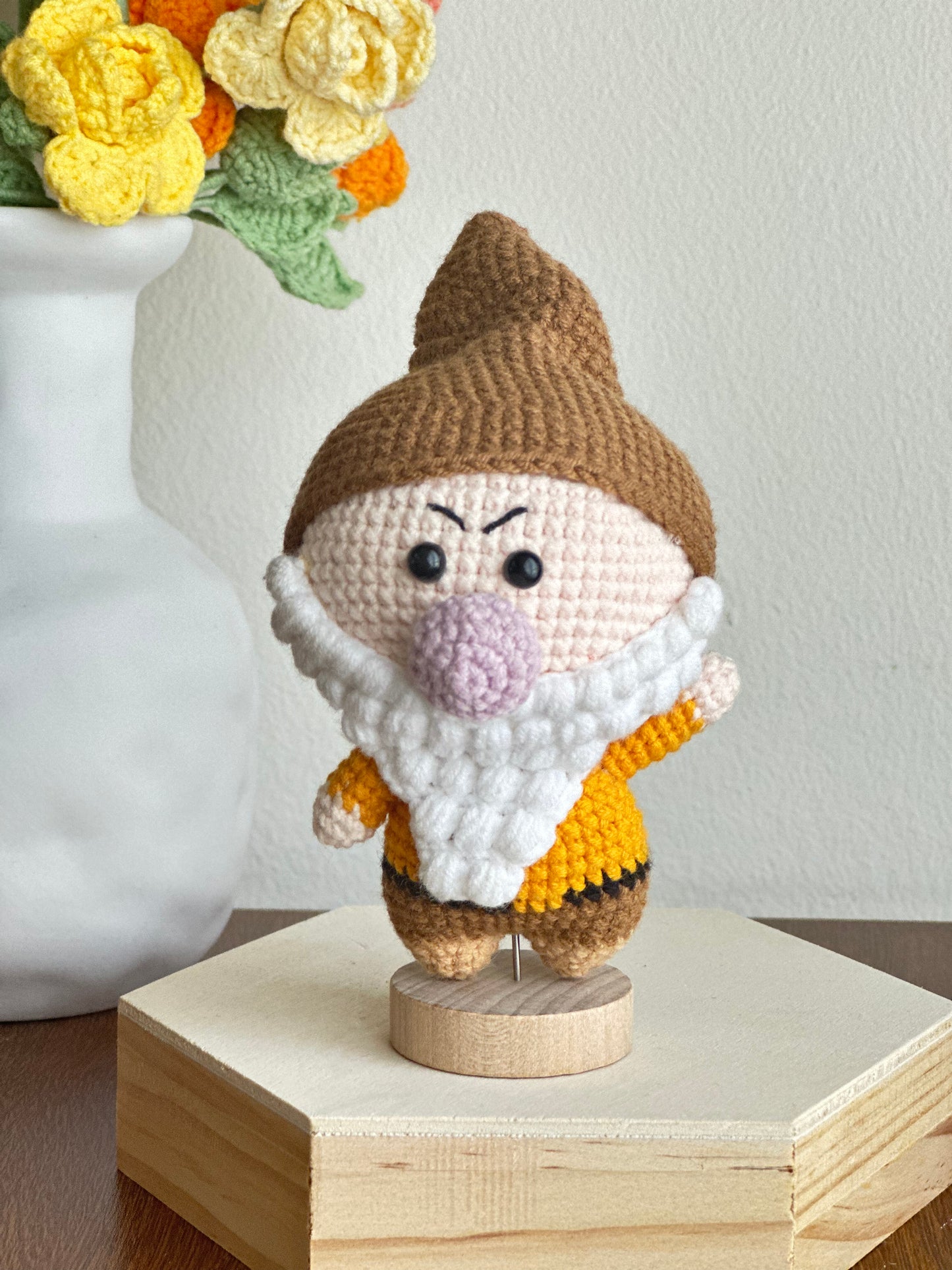 Handmade Crochet Snow White and Dwarfs Display Set