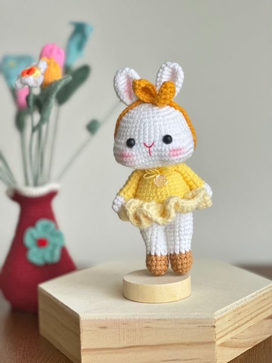 Crochet Bunny with Carrot Headpiece