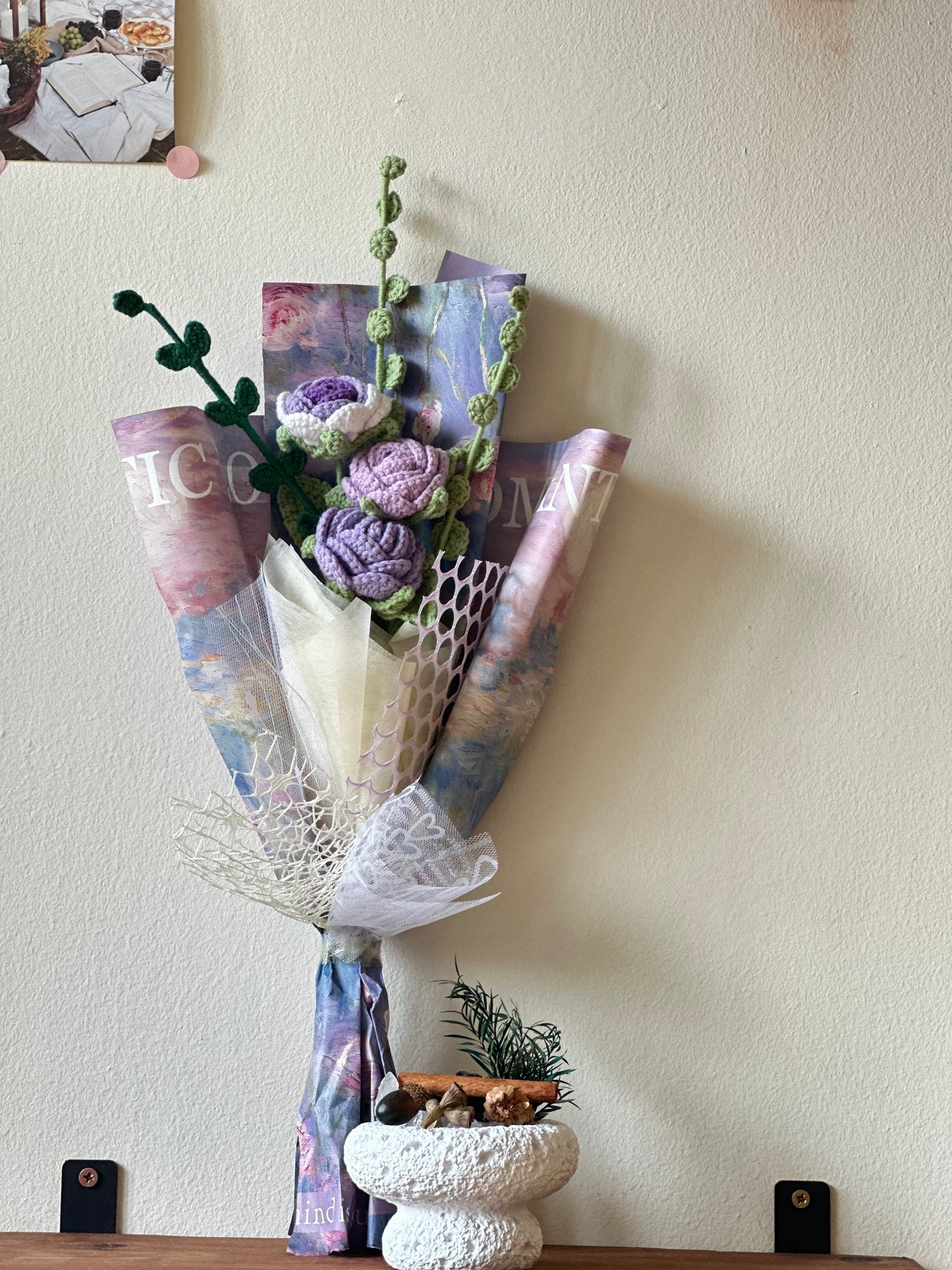 Lavender Crochet Rose Bouquet