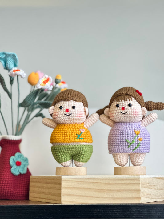 Adorable Crochet Kids Set - Boy & Girl Amigurumi Dolls