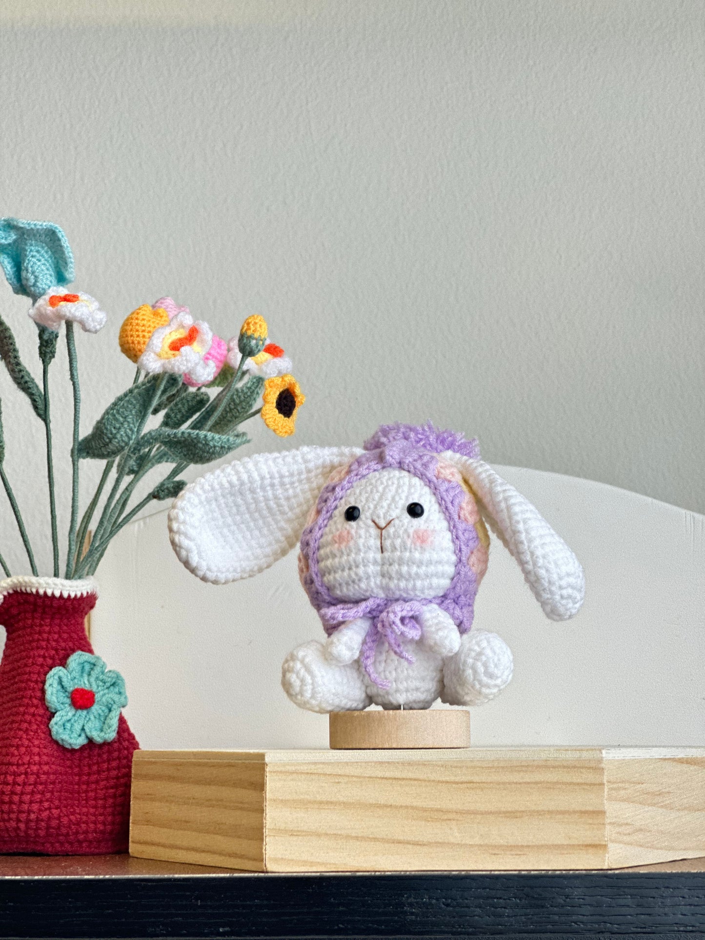 Crochet Bunny in Hood (Purple & Pink Versions)