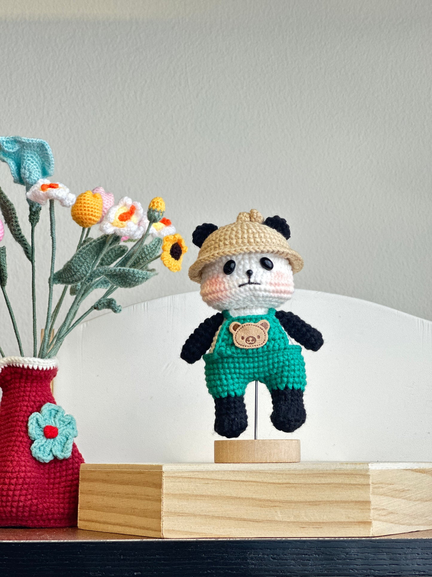 Panda Crochet Doll in Explorer Outfit