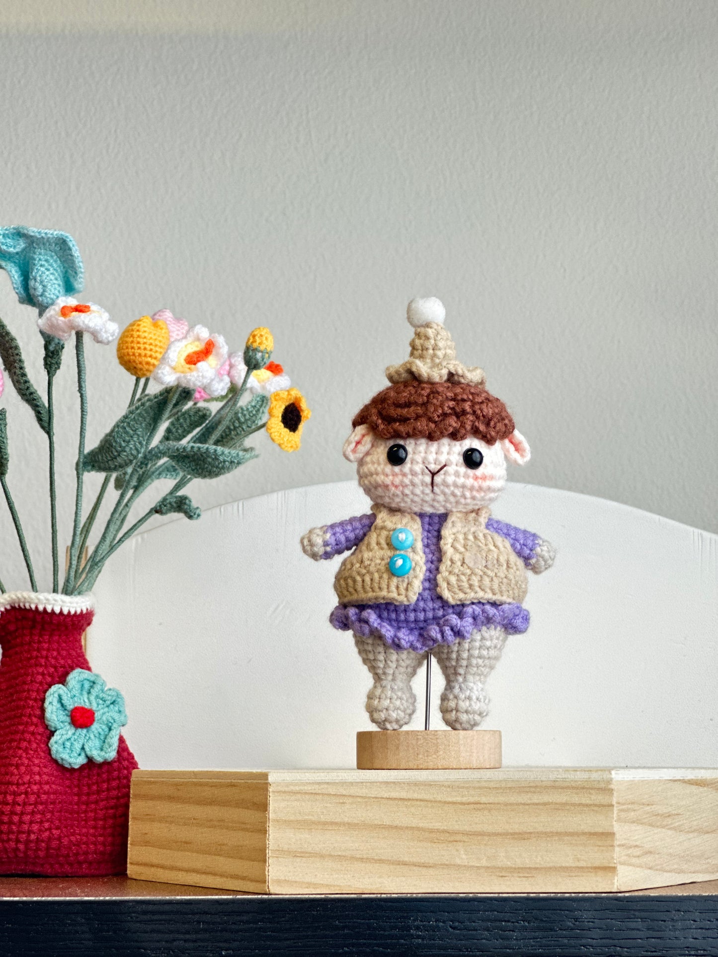 Lamb Crochet Doll in Pastel Colors