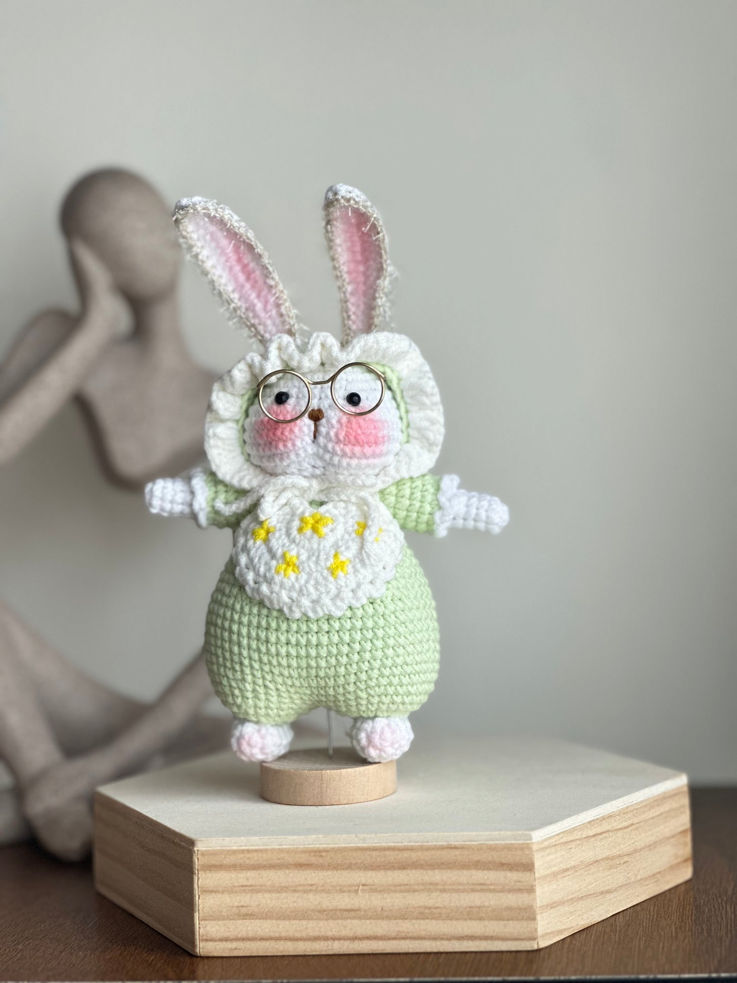 Handmade Crochet Bunny Dolls – Whimsical Animal Friends in Colorful Outfits