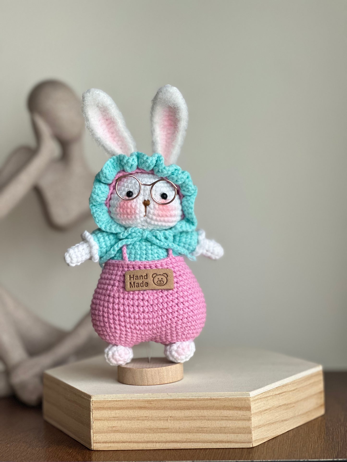 Handmade Crochet Bunny Dolls – Whimsical Animal Friends in Colorful Outfits