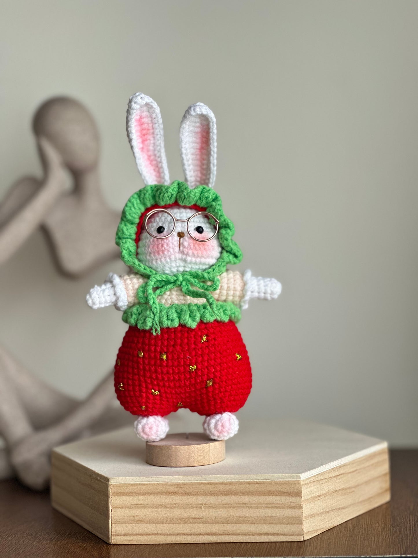 Handmade Crochet Bunny Dolls – Whimsical Animal Friends in Colorful Outfits