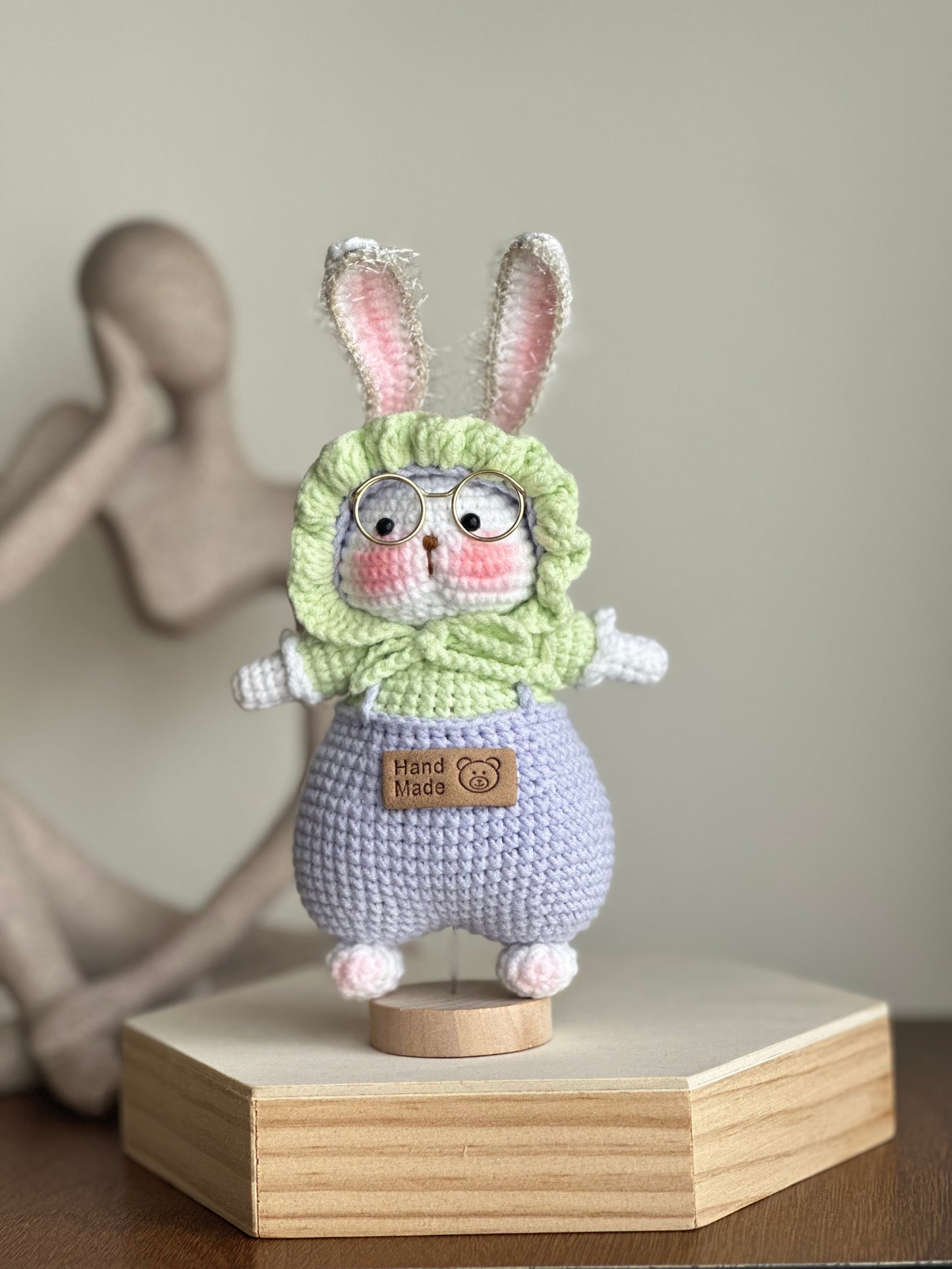 Handmade Crochet Bunny Dolls – Whimsical Animal Friends in Colorful Outfits