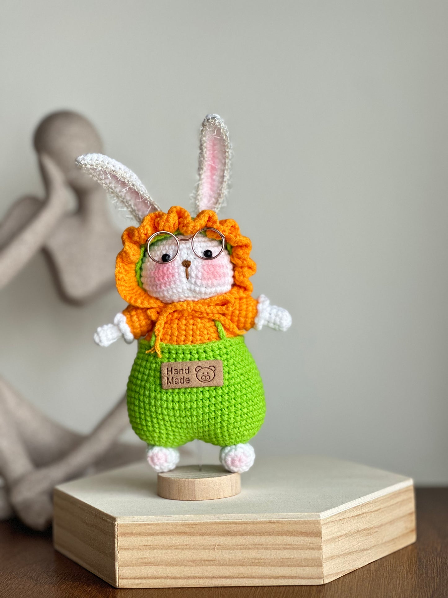 Handmade Crochet Bunny Dolls – Whimsical Animal Friends in Colorful Outfits