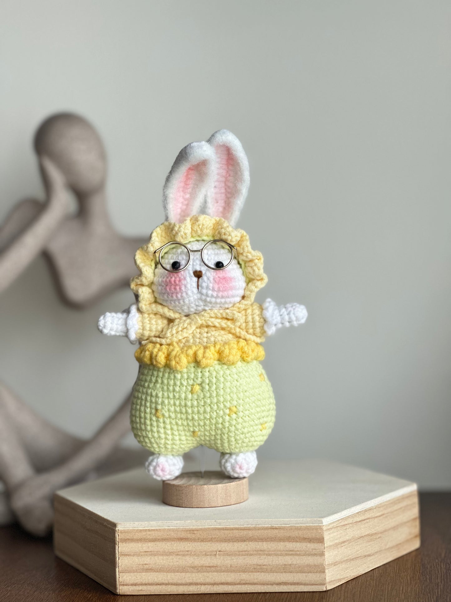 Handmade Crochet Bunny Dolls – Whimsical Animal Friends in Colorful Outfits