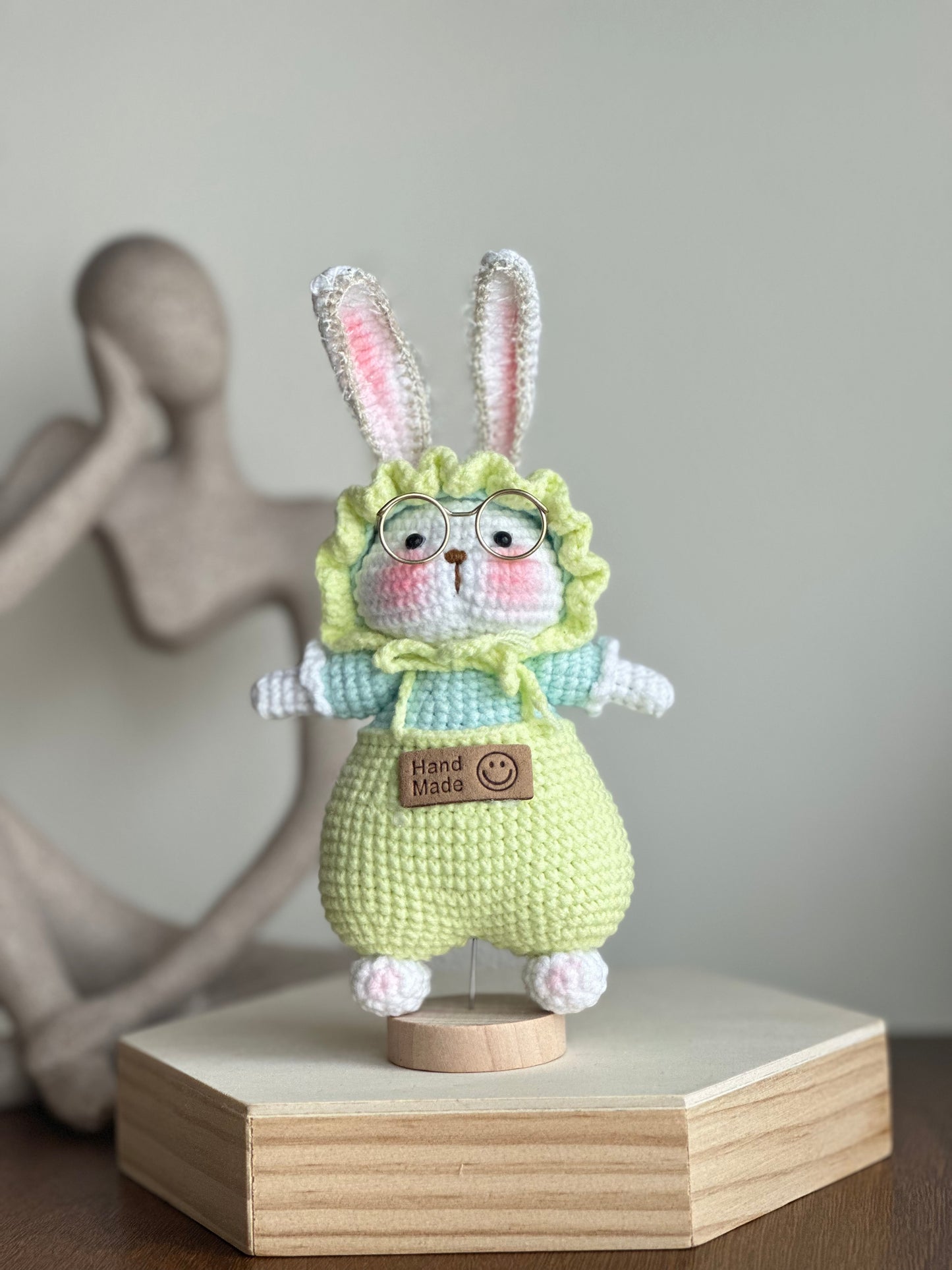 Handmade Crochet Bunny Dolls – Whimsical Animal Friends in Colorful Outfits